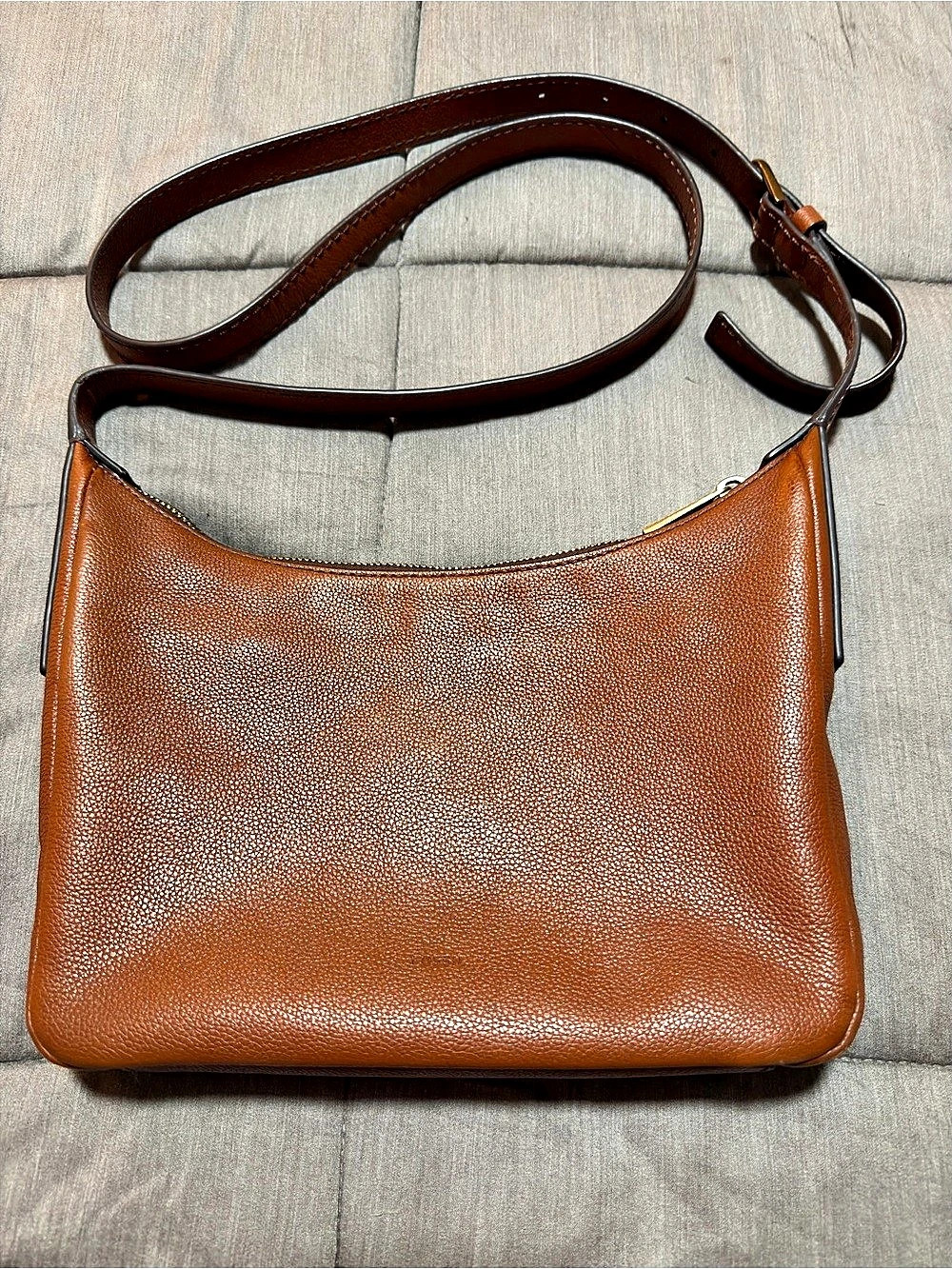 Fossil Vintage Classic Crossbody Bag Brown Leather Gold Hardware